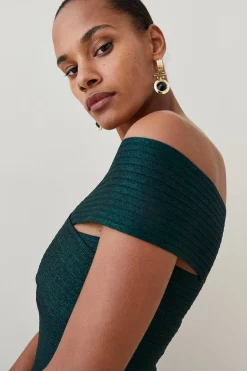 Buy π Karen Millen Sparkle Bandage Bardot Knit Midi π Dress π₯ 12 Buy π Karen Millen Sparkle Bandage Bardot Knit Midi π Dress π₯ -PARTY DRESSES Sales Store bkk03657 teal xl 4