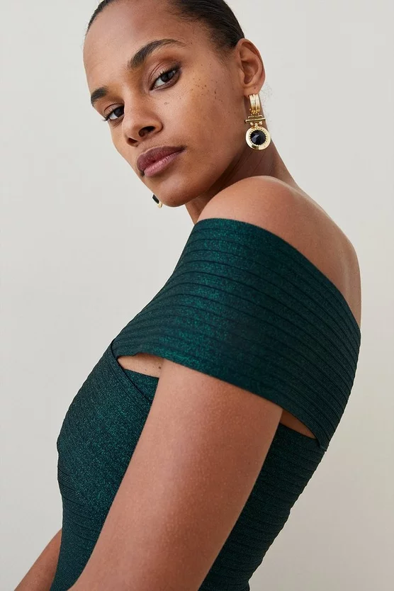 Buy π Karen Millen Sparkle Bandage Bardot Knit Midi π Dress π₯ 7 Buy π Karen Millen Sparkle Bandage Bardot Knit Midi π Dress π₯ - Image 5