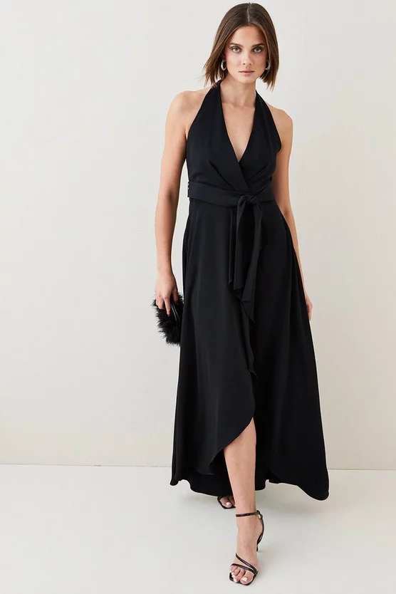 Wholesale π― Karen Millen Soft Tailored Waterfall Halter Maxi π Dress π₯° 3 Wholesale π― Karen Millen Soft Tailored Waterfall Halter Maxi π Dress π₯°