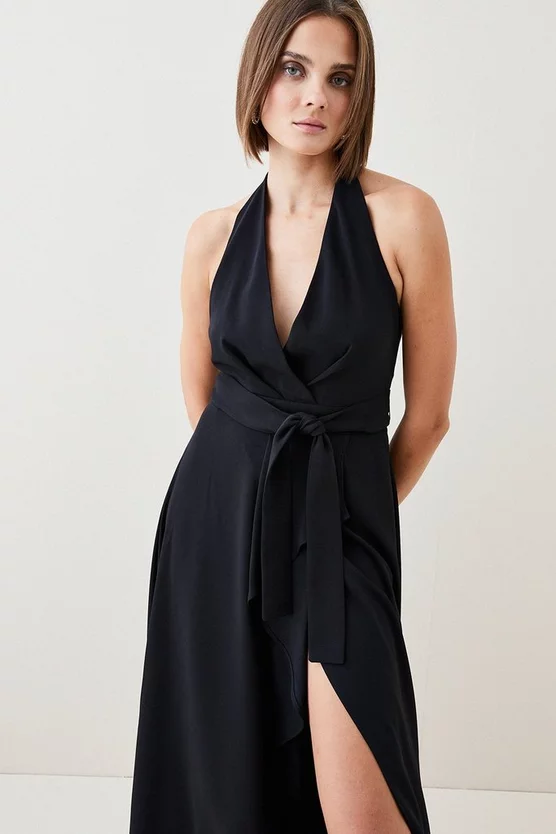 Wholesale π― Karen Millen Soft Tailored Waterfall Halter Maxi π Dress π₯° 4 Wholesale π― Karen Millen Soft Tailored Waterfall Halter Maxi π Dress π₯° - Image 2