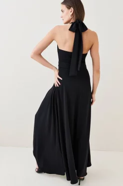 Wholesale π― Karen Millen Soft Tailored Waterfall Halter Maxi π Dress π₯° 12 Wholesale π― Karen Millen Soft Tailored Waterfall Halter Maxi π Dress π₯° -PARTY DRESSES Sales Store bkk04428 black xl 2