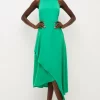 Promo π€© Karen Millen Crepe Waterfall High Neck Midi π Dress π 2 Promo π€© Karen Millen Crepe Waterfall High Neck Midi π Dress π -PARTY DRESSES Sales Store bkk04504 green xl 1