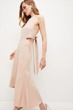 Hot Sale π Karen Millen Tailored Cut Away High Low Midi π Dress π