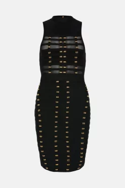Wholesale ⌛ Karen Millen All Over Trimmed Bandage And Mesh Mini 👗 Dress 🥰 -PARTY DRESSES Sales Store bkk04774 black xl 3