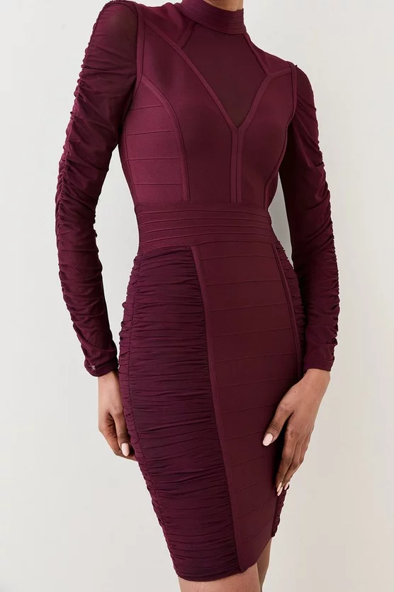 Hot Sale π₯ Karen Millen Ruched Mesh Funnel Neck Bandage Mini π Dress π 4 Hot Sale π₯ Karen Millen Ruched Mesh Funnel Neck Bandage Mini π Dress π - Image 2