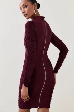 Hot Sale π₯ Karen Millen Ruched Mesh Funnel Neck Bandage Mini π Dress π 13 Hot Sale π₯ Karen Millen Ruched Mesh Funnel Neck Bandage Mini π Dress π -PARTY DRESSES Sales Store bkk04779 cabernet xl 4
