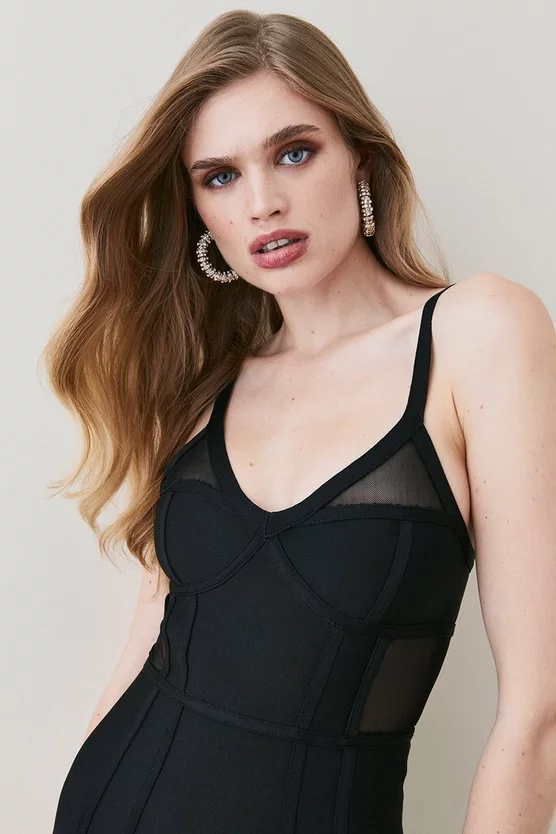 Best Sale π Karen Millen Bandage Knit And Mesh Insert Corset Mini π Dress π 4 Best Sale π Karen Millen Bandage Knit And Mesh Insert Corset Mini π Dress π - Image 2