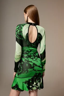 Top 10 ✔️ Karen Millen British Museum Slinky Knit Star Mapped Jacquard Flippy 👗 Dress 😉 -PARTY DRESSES Sales Store bkk05049 multi xl 2