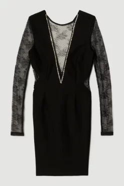 Brand new π Karen Millen Lace Front Diamante Mini π Dress π 11 Brand new π Karen Millen Lace Front Diamante Mini π Dress π -PARTY DRESSES Sales Store bkk05136 black xl 3