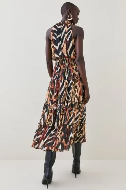 Top 10 𧨠Karen Millen Animal Shirred Halter Woven Maxi π Dress π 10 Top 10 𧨠Karen Millen Animal Shirred Halter Woven Maxi π Dress π -PARTY DRESSES Sales Store bkk05309 animal xl 2