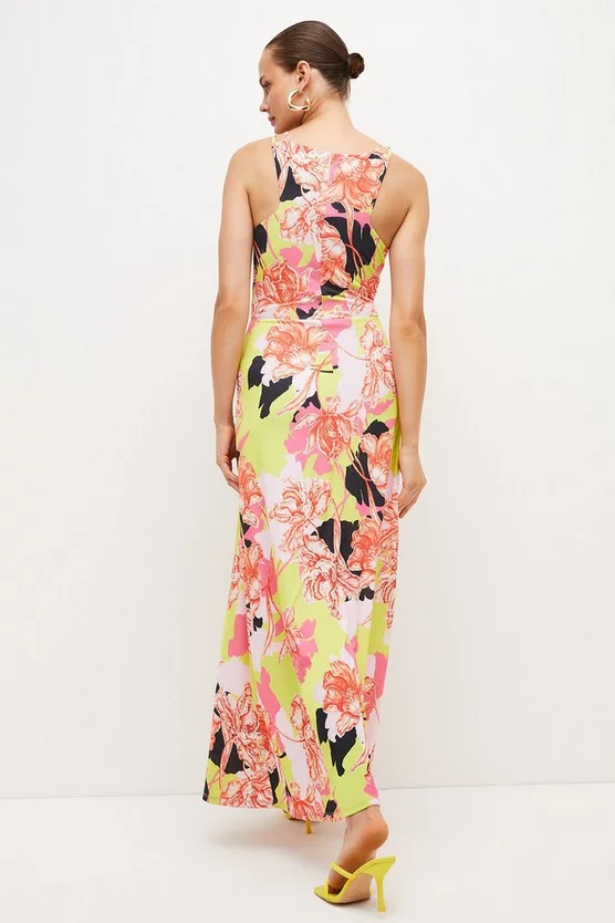 Promo π Karen Millen Neon Floral Print Jersey Crepe Maxi π Dress π€© 5 Promo π Karen Millen Neon Floral Print Jersey Crepe Maxi π Dress π€© - Image 3