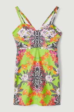 Best Pirce 🎁 Karen Millen Italian Signature Stretch Optical Floral Mini 👗 Dress 👏 -PARTY DRESSES Sales Store bkk05476 green xl 3