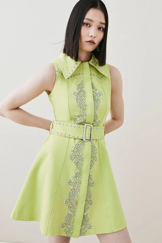 Promo βοΈ Karen Millen Ponte Belted Stud Skater Mini π Dress π€© 3 Promo βοΈ Karen Millen Ponte Belted Stud Skater Mini π Dress π€©