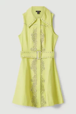Promo βοΈ Karen Millen Ponte Belted Stud Skater Mini π Dress π€© 11 Promo βοΈ Karen Millen Ponte Belted Stud Skater Mini π Dress π€© -PARTY DRESSES Sales Store bkk05543 lime xl 3