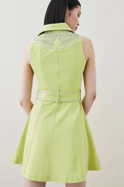 Promo βοΈ Karen Millen Ponte Belted Stud Skater Mini π Dress π€© 12 Promo βοΈ Karen Millen Ponte Belted Stud Skater Mini π Dress π€© -PARTY DRESSES Sales Store bkk05543 lime xl 4
