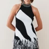 Best Pirce π Karen Millen Feather Hem Mono Print Knit Mini π Dress π€© 1 Best Pirce π Karen Millen Feather Hem Mono Print Knit Mini π Dress π€© -PARTY DRESSES Sales Store bkk05563 mono xl