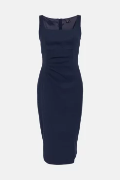 Budget 🧨 Karen Millen Structured Crepe Strap Midi Tailored 👗 Dress 😍 -PARTY DRESSES Sales Store bkk05596 navy xl 3