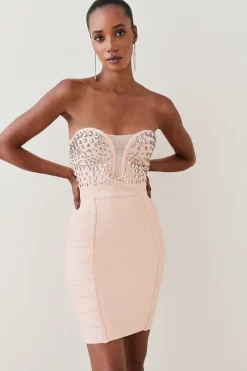 Deals 🧨 Karen Millen Corset Bandage Embellished Mini 👗 Dress 👍