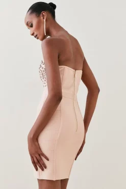 Deals 🧨 Karen Millen Corset Bandage Embellished Mini 👗 Dress 👍 -PARTY DRESSES Sales Store bkk05679 blush xl 2