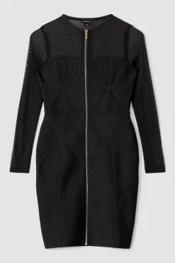 Cheap ⌛ Karen Millen Corset Bandage Mesh Detail Mini 👗 Dress 🛒 -PARTY DRESSES Sales Store bkk05680 black xl 3