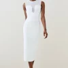 Discount ✔️ Karen Millen Corset Bandage Mesh Detail Midi 👗 Dress 👏 -PARTY DRESSES Sales Store bkk05681 cream xl