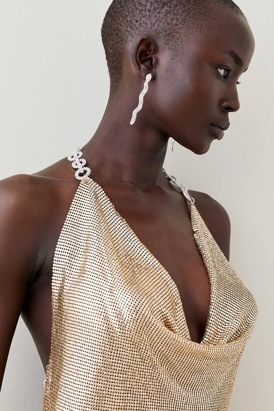 Best reviews of π₯° Karen Millen Slinky Chainmail Diamante Draped Halter Maxi π 4 Best reviews of π₯° Karen Millen Slinky Chainmail Diamante Draped Halter Maxi π - Image 2