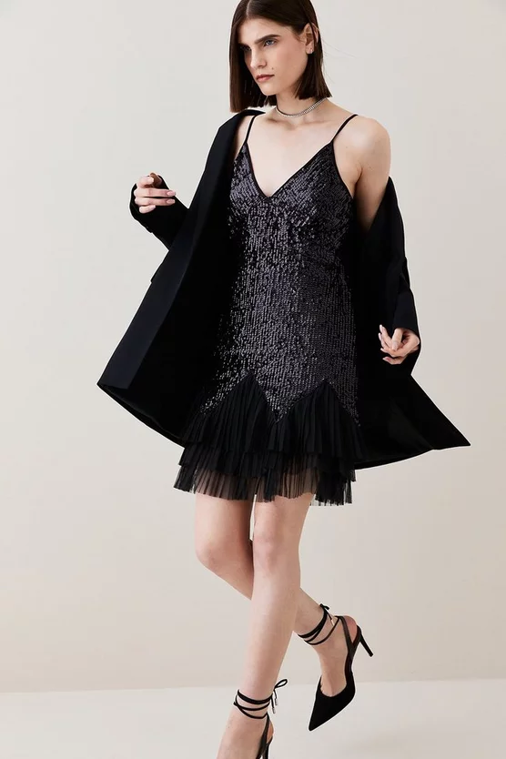 Brand new โจ Karen Millen Sequin And Lace Mini ๐ Dress With Tulle ๐ Skirt ๐ 4 Brand new โจ Karen Millen Sequin And Lace Mini ๐ Dress With Tulle ๐ Skirt ๐ - Image 2