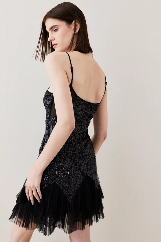 Brand new โจ Karen Millen Sequin And Lace Mini ๐ Dress With Tulle ๐ Skirt ๐ 8 Brand new โจ Karen Millen Sequin And Lace Mini ๐ Dress With Tulle ๐ Skirt ๐ - Image 6