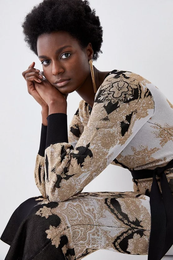 Promo π Karen Millen Belted Slinky Sparkle Knit Jacquard π Dress π₯ 5 Promo π Karen Millen Belted Slinky Sparkle Knit Jacquard π Dress π₯ - Image 3