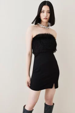 Best deal 🌟 Karen Millen Tassle And Ponte Bardot Mini 👗 Dress 👍