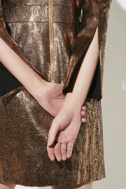 Top 10 🤩 Karen Millen Sweetheart Neck Jacquard Mini 👗 Dress ✨ -PARTY DRESSES Sales Store bkk06235 gold xl 4