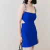 New ⌛ Karen Millen Figure Form Crystal Embellished Mini 👗 Dress 🥰 -PARTY DRESSES Sales Store bkk06441 cobalt xl