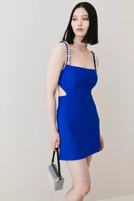 New β Karen Millen Figure Form Crystal Embellished Mini π Dress π₯° 3 New β Karen Millen Figure Form Crystal Embellished Mini π Dress π₯°