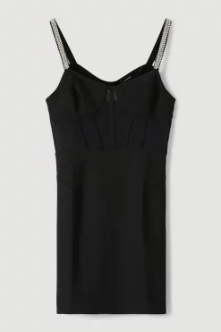 Wholesale π Karen Millen Figure Form And Mesh Corseted Mini π Dress π₯° 13 Wholesale π Karen Millen Figure Form And Mesh Corseted Mini π Dress π₯° -PARTY DRESSES Sales Store bkk06443 black xl 4