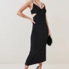 Best reviews of ✨ Karen Millen Petite Figure Form Crystal Embellished Midi ⌛ -PARTY DRESSES Sales Store bkk06445 black xl