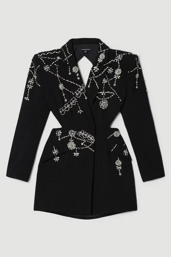 Hot Sale π Karen Millen Crystal Embellished Cady Blazer π Dress β€οΈ 6 Hot Sale π Karen Millen Crystal Embellished Cady Blazer π Dress β€οΈ - Image 4