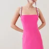 Cheap 👍 Karen Millen Petite Figure Form Crystal Embellished Mini ⌛ -PARTY DRESSES Sales Store bkk06450 pink xl