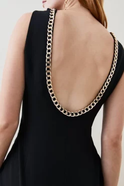 Best Pirce 🔔 Karen Millen Compact Stretch Chain Detail Pencil Midi 👗 Dress 🎉 -PARTY DRESSES Sales Store bkk06492 black xl 2