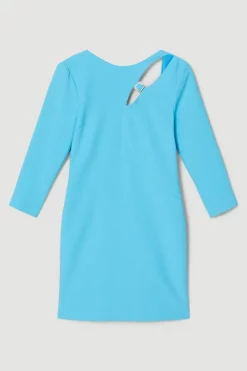 Promo 🔔 Karen Millen Compact Stretch Chain Detail Mini 👗 Dress ✨ -PARTY DRESSES Sales Store bkk06493 aqua xl 3