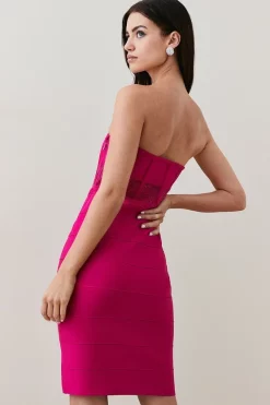 Discount ⌛ Karen Millen Petite Knitted Bandage Corset Mini 👗 Dress 👍 -PARTY DRESSES Sales Store bkk06534 fuchsia xl 2