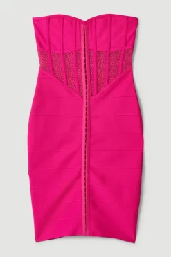 Discount ⌛ Karen Millen Petite Knitted Bandage Corset Mini 👗 Dress 👍 -PARTY DRESSES Sales Store bkk06534 fuchsia xl 3