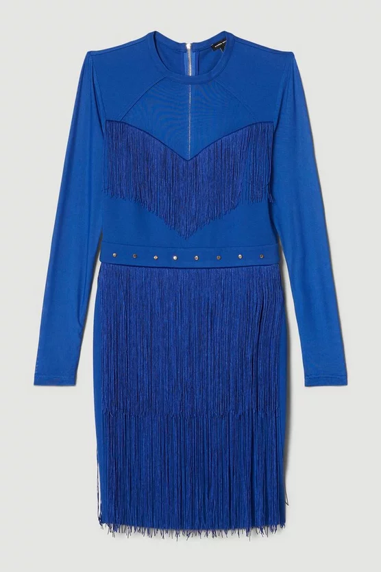 Cheap π Karen Millen Fringed Ponte Mesh Detail Mini π Dress β 7 Cheap π Karen Millen Fringed Ponte Mesh Detail Mini π Dress β - Image 5