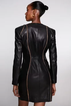 Flash Sale β Karen Millen Leather Snake Trim Detail Mini π Dress π 13 Flash Sale β Karen Millen Leather Snake Trim Detail Mini π Dress π -PARTY DRESSES Sales Store bkk06672 black xl 5