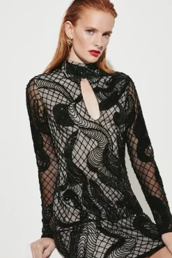 Brand new β Karen Millen Beaded And Embroidery Key Hole Mini π Dress π 13 Brand new β Karen Millen Beaded And Embroidery Key Hole Mini π Dress π -PARTY DRESSES Sales Store bkk06770 black xl 4