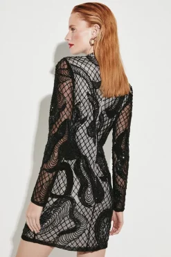 Brand new β Karen Millen Beaded And Embroidery Key Hole Mini π Dress π 14 Brand new β Karen Millen Beaded And Embroidery Key Hole Mini π Dress π -PARTY DRESSES Sales Store bkk06770 black xl 5