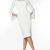 Buy ❤️ Karen Millen Stud Detail Split Sleeve Pencil Midi 👗 Dress ✔️
