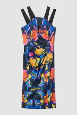 Promo 🔔 Karen Millen Weston Mirrored Marble Print Pencil Midi Drs 👏 -PARTY DRESSES Sales Store bkk06990 multi xl 3