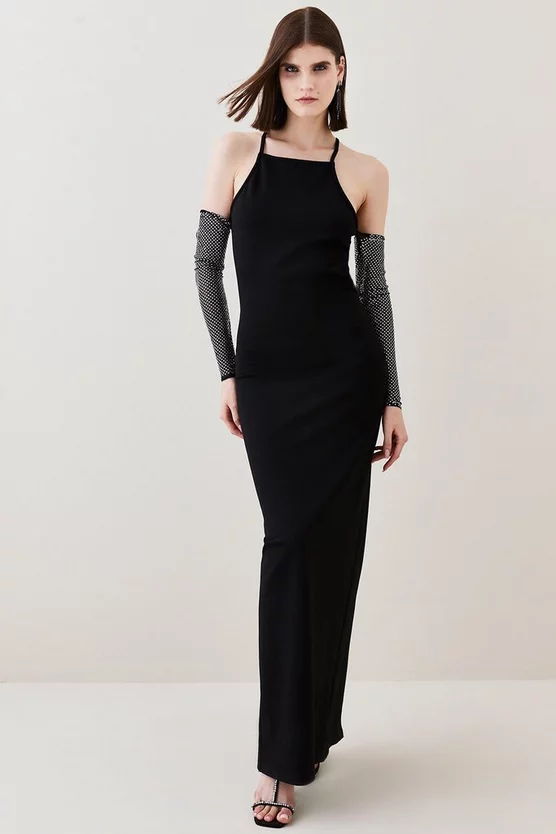Cheapest 🌟 Karen Millen Tall Hot Fix Diamante Mesh Detail Maxi 👗 Dress 🌟 3 Cheapest 🌟 Karen Millen Tall Hot Fix Diamante Mesh Detail Maxi 👗 Dress 🌟