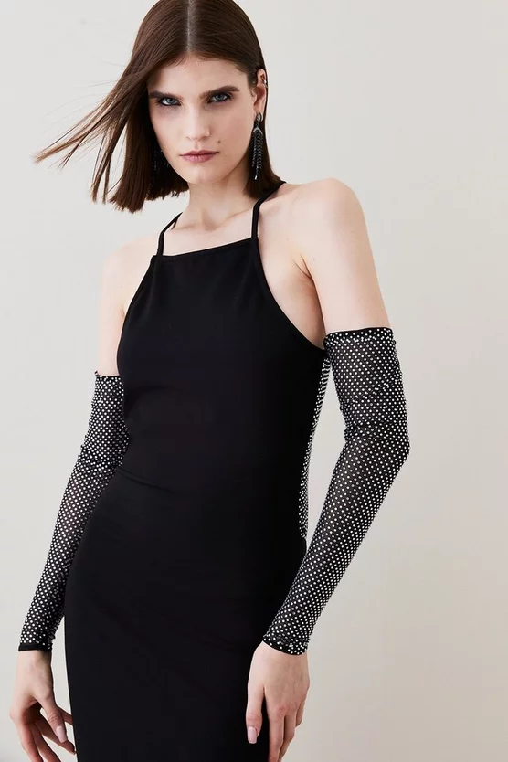 Cheapest 🌟 Karen Millen Tall Hot Fix Diamante Mesh Detail Maxi 👗 Dress 🌟 4 Cheapest 🌟 Karen Millen Tall Hot Fix Diamante Mesh Detail Maxi 👗 Dress 🌟 - Image 2