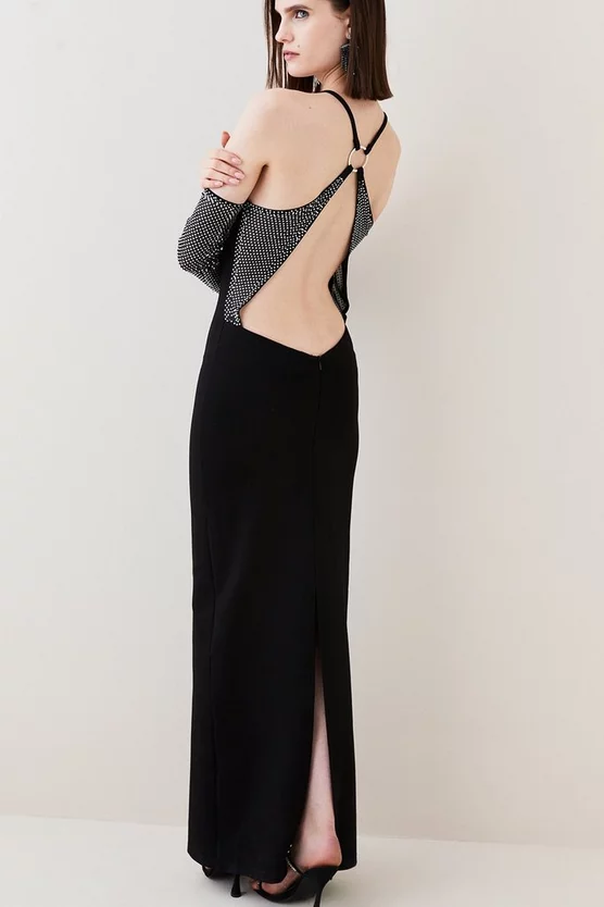 Cheapest 🌟 Karen Millen Tall Hot Fix Diamante Mesh Detail Maxi 👗 Dress 🌟 5 Cheapest 🌟 Karen Millen Tall Hot Fix Diamante Mesh Detail Maxi 👗 Dress 🌟 - Image 3